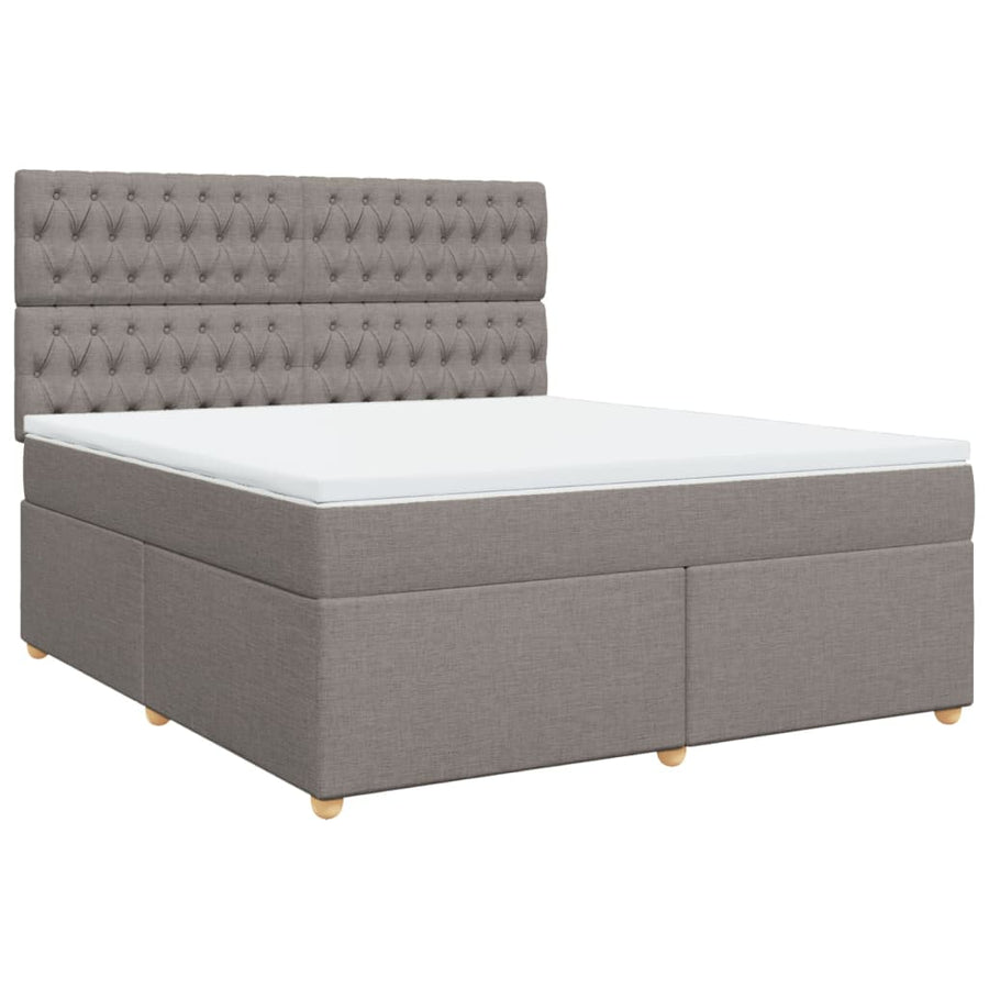 Boxspring met matras stof taupe 180x200 cm