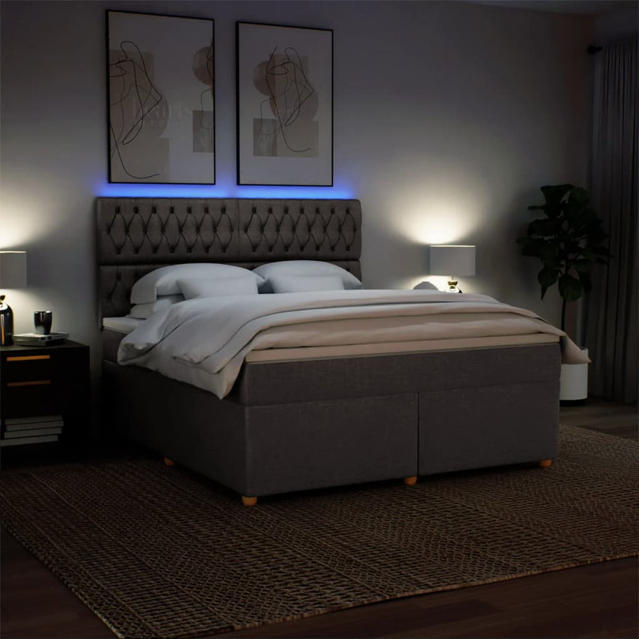 Boxspring met matras stof taupe 180x200 cm