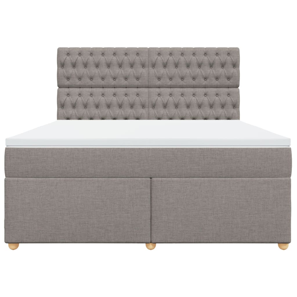Boxspring met matras stof taupe 180x200 cm