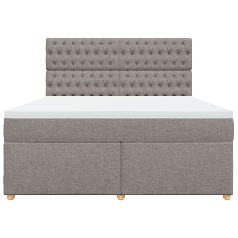 Boxspring met matras stof taupe 180x200 cm