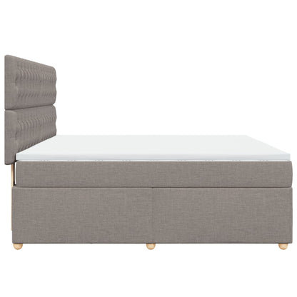 Boxspring met matras stof taupe 180x200 cm