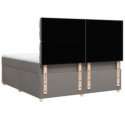 Boxspring met matras stof taupe 180x200 cm