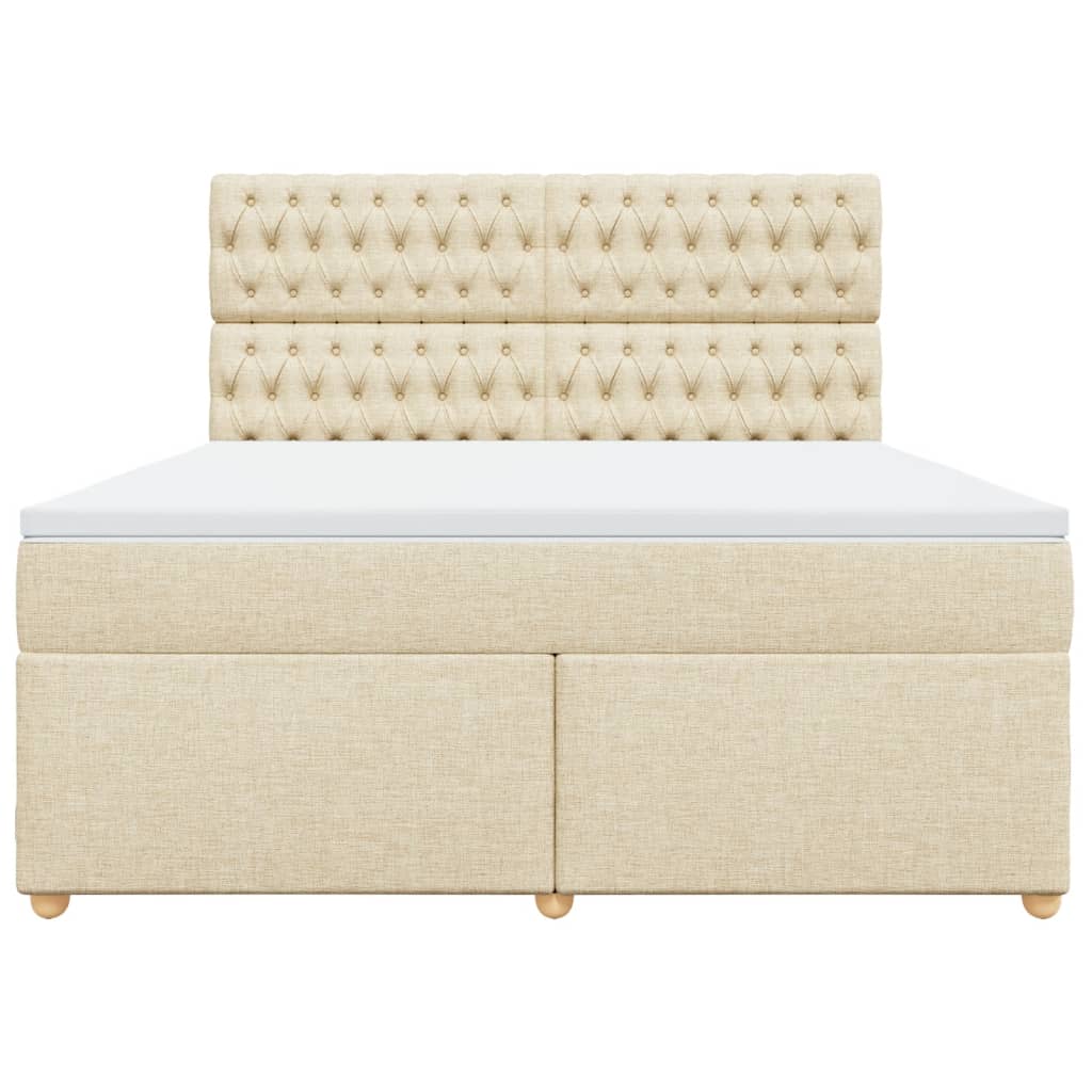 Boxspring met matras stof crèmekleurig 180x200 cm