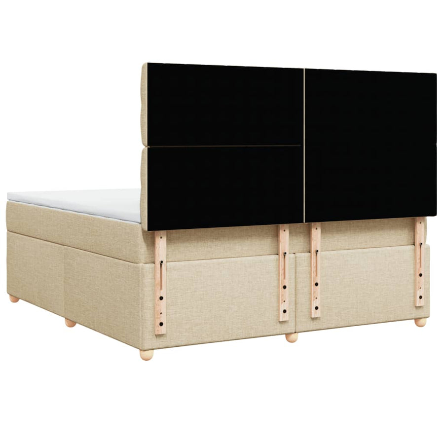 Boxspring met matras stof crèmekleurig 180x200 cm