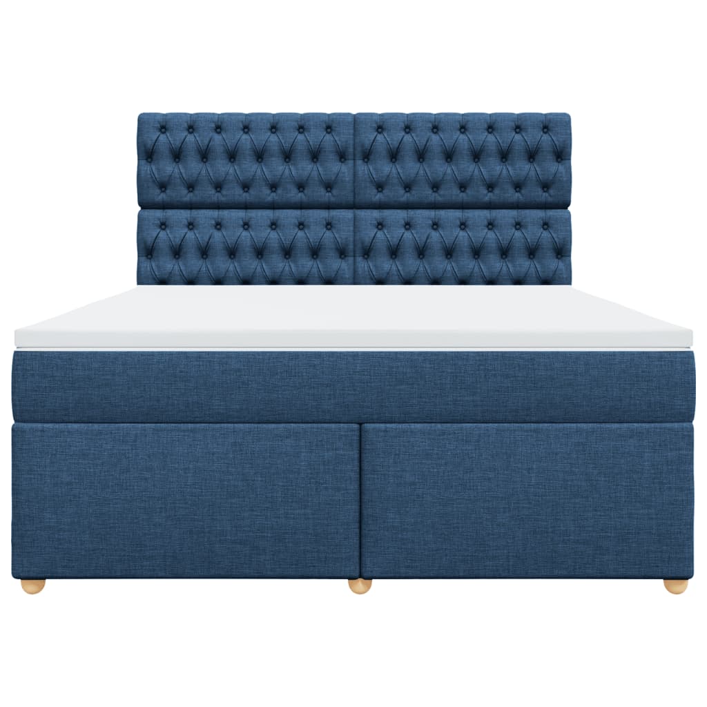 Boxspring met matras stof blauw 180x200 cm