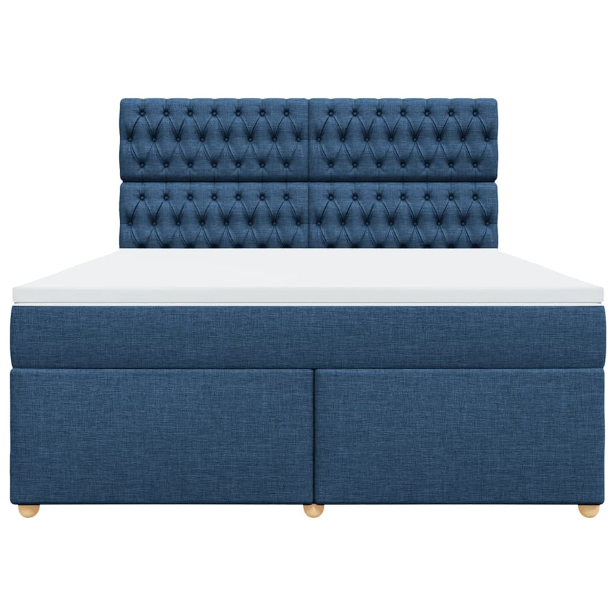 Boxspring met matras stof blauw 180x200 cm