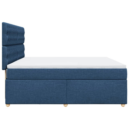 Boxspring met matras stof blauw 180x200 cm