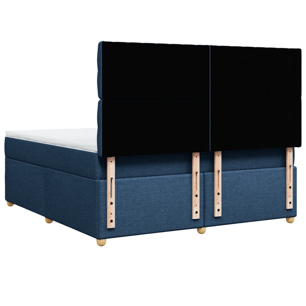Boxspring met matras stof blauw 180x200 cm