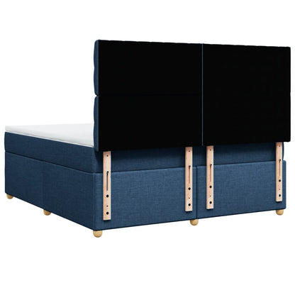 Boxspring met matras stof blauw 180x200 cm
