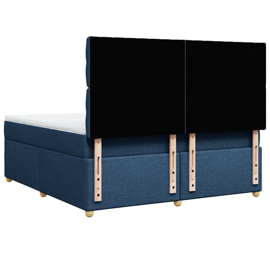 Boxspring met matras stof blauw 180x200 cm