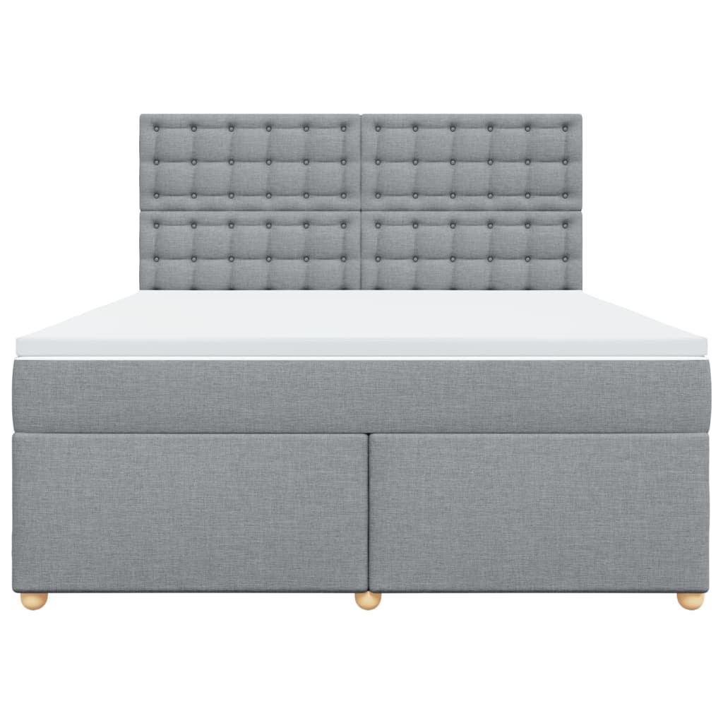 Boxspring met matras stof lichtgrijs 180x200 cm