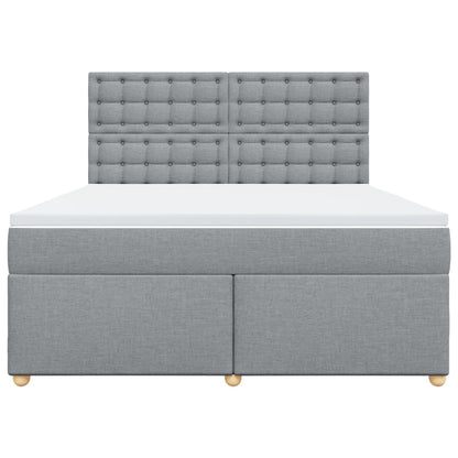 Boxspring met matras stof lichtgrijs 180x200 cm