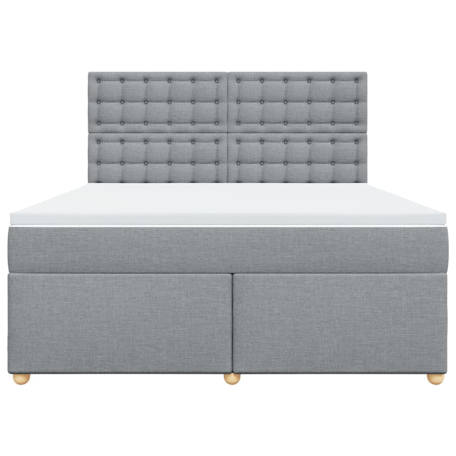 Boxspring met matras stof lichtgrijs 180x200 cm