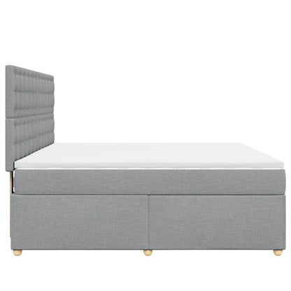 Boxspring met matras stof lichtgrijs 180x200 cm