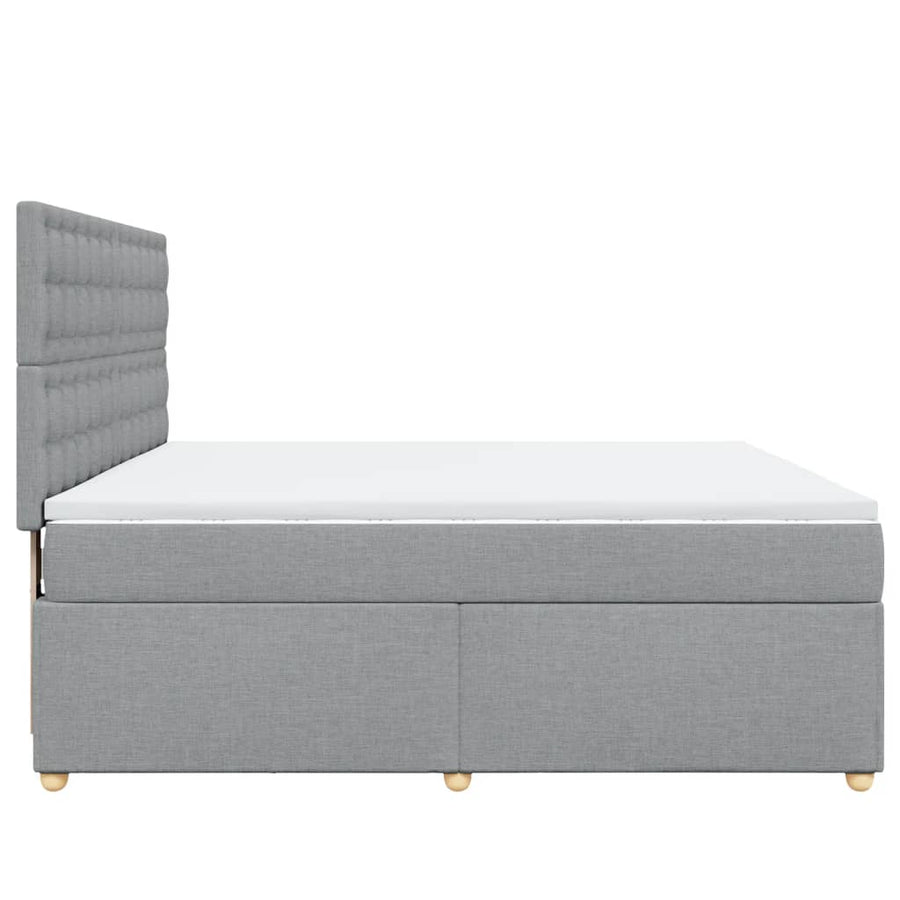 Boxspring met matras stof lichtgrijs 180x200 cm