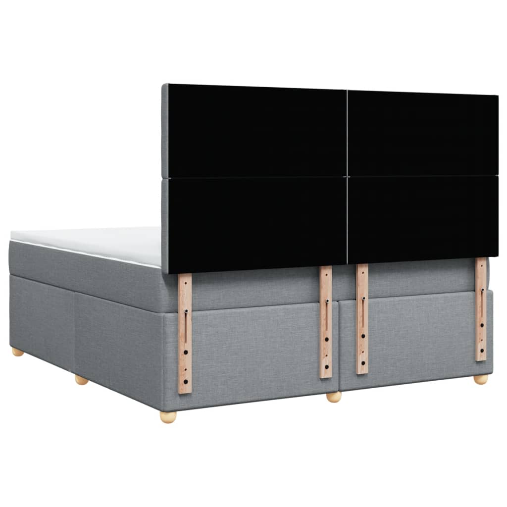 Boxspring met matras stof lichtgrijs 180x200 cm