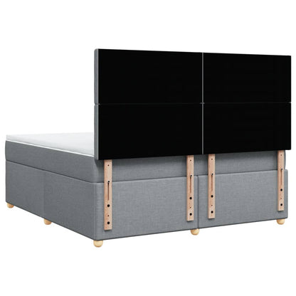 Boxspring met matras stof lichtgrijs 180x200 cm