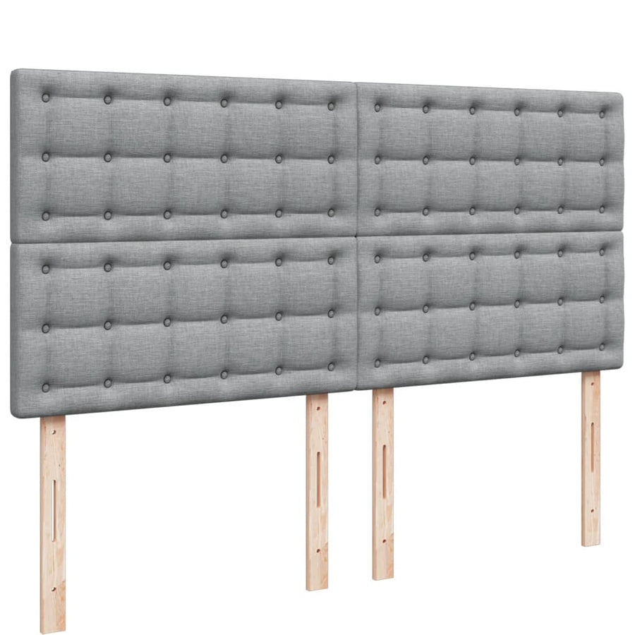 Boxspring met matras stof lichtgrijs 180x200 cm