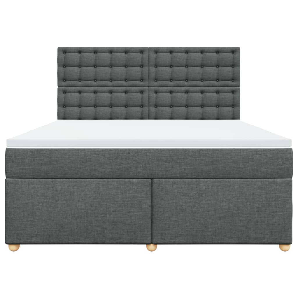 Boxspring met matras stof donkergrijs 180x200 cm