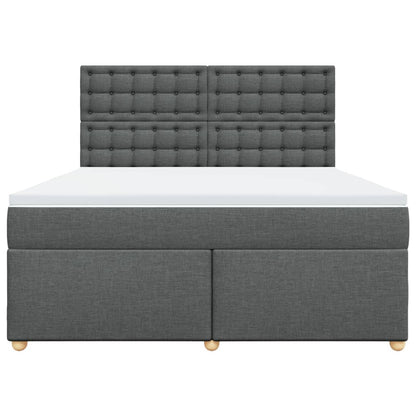 Boxspring met matras stof donkergrijs 180x200 cm