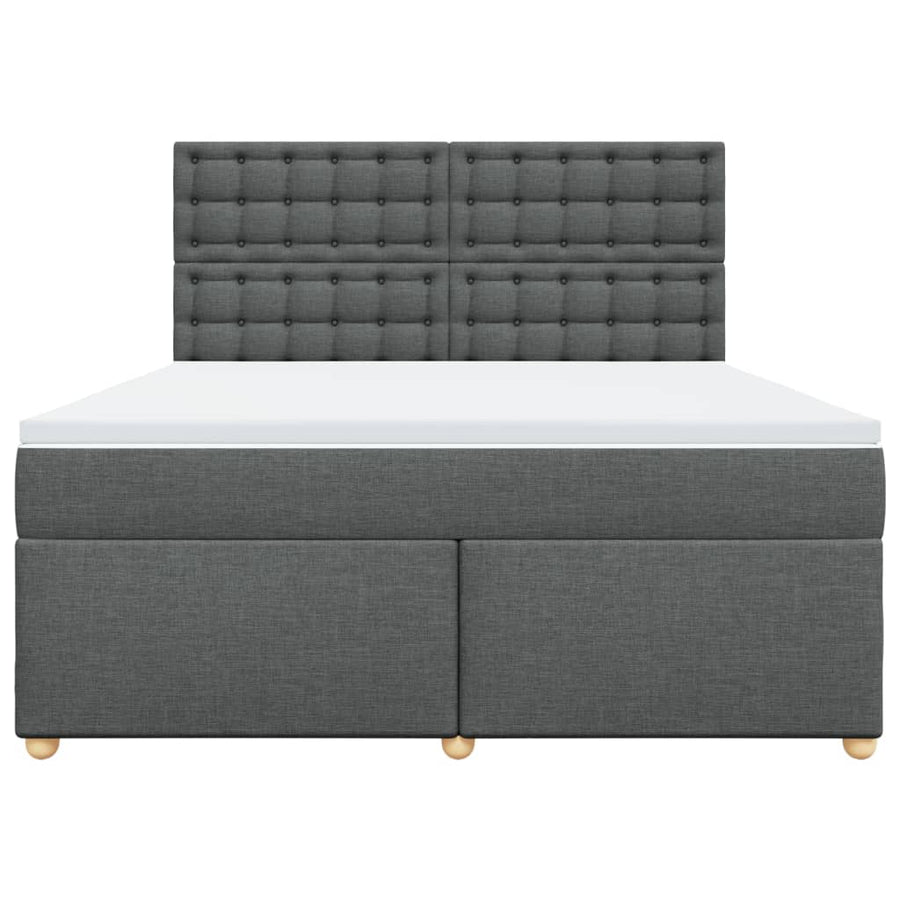 Boxspring met matras stof donkergrijs 180x200 cm