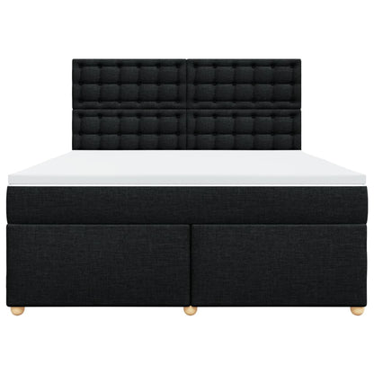 Boxspring met matras stof zwart 180x200 cm