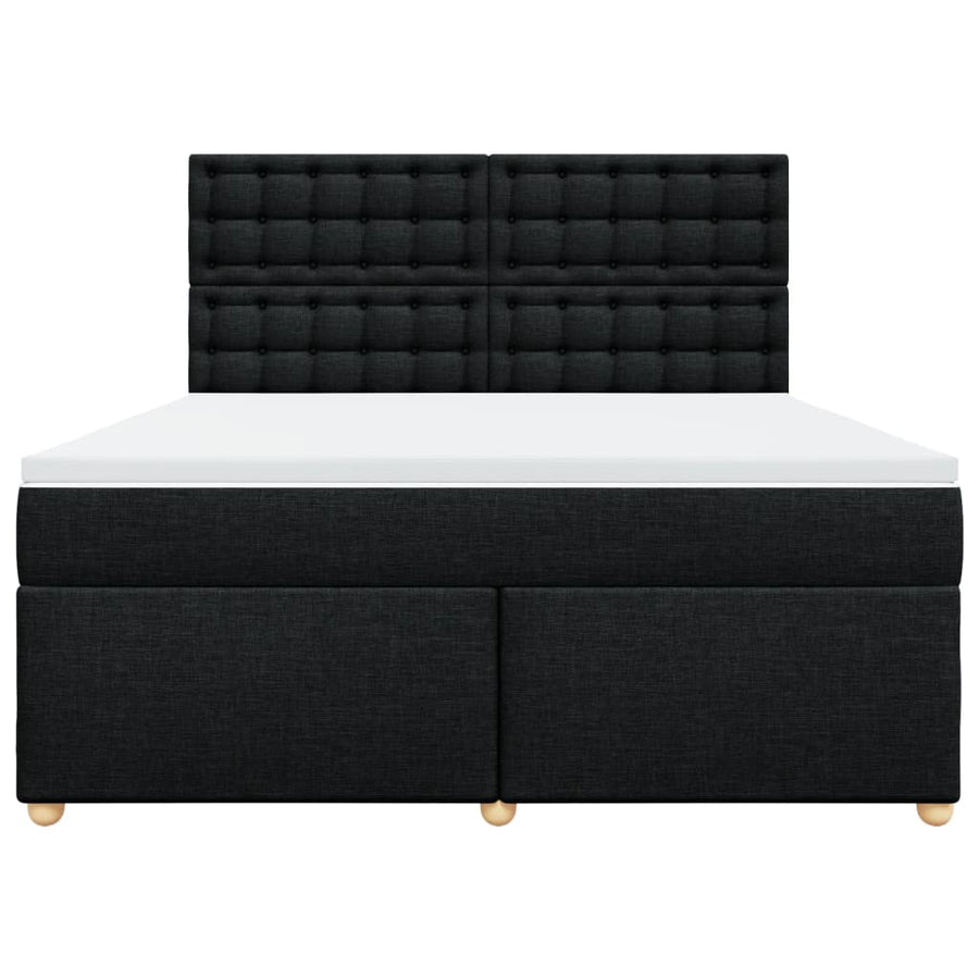 Boxspring met matras stof zwart 180x200 cm