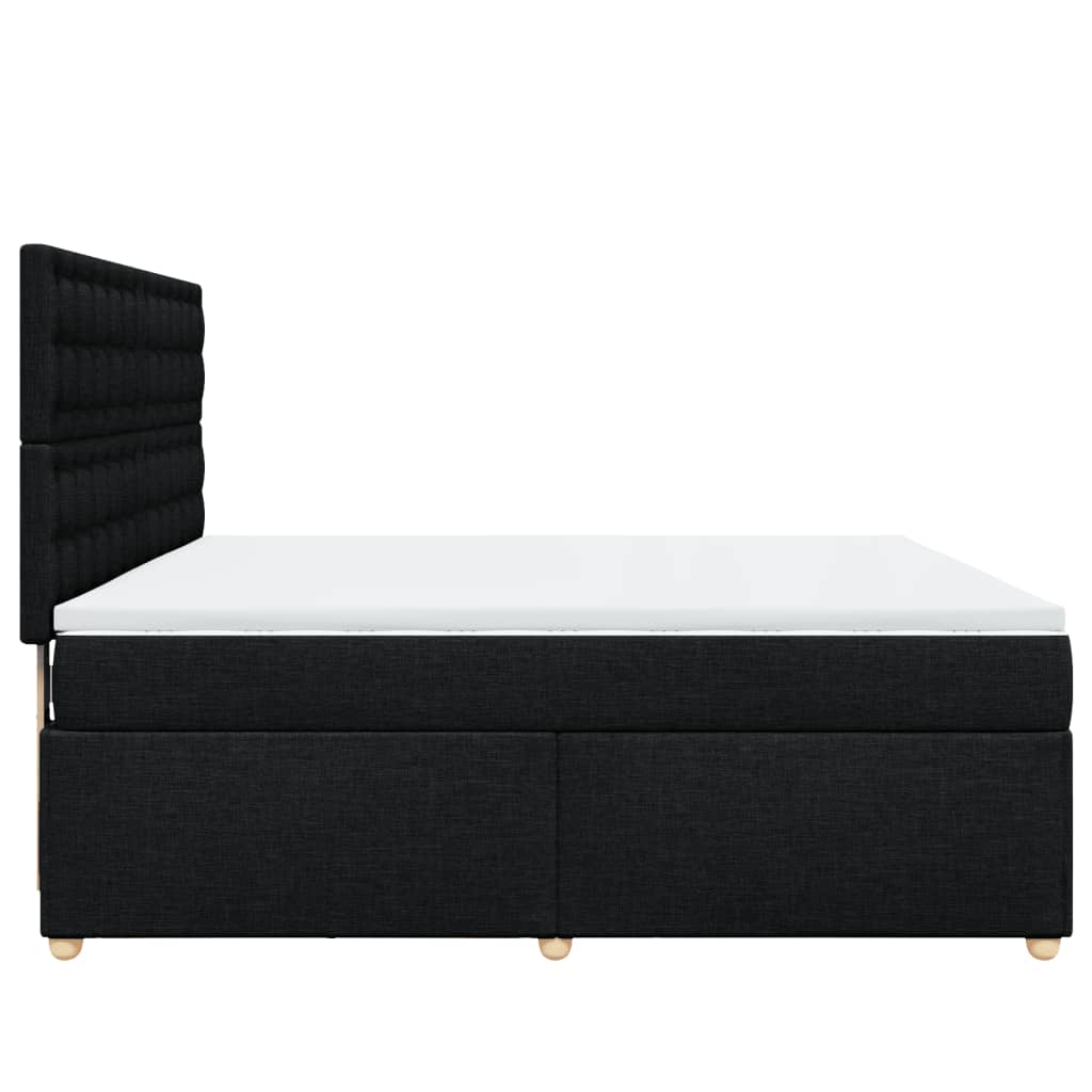 Boxspring met matras stof zwart 180x200 cm