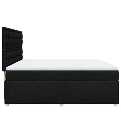 Boxspring met matras stof zwart 180x200 cm