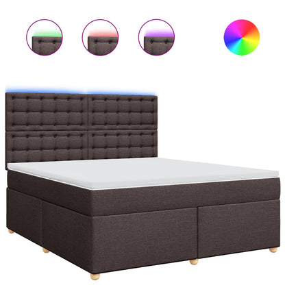 Boxspring met matras stof donkerbruin 180x200 cm