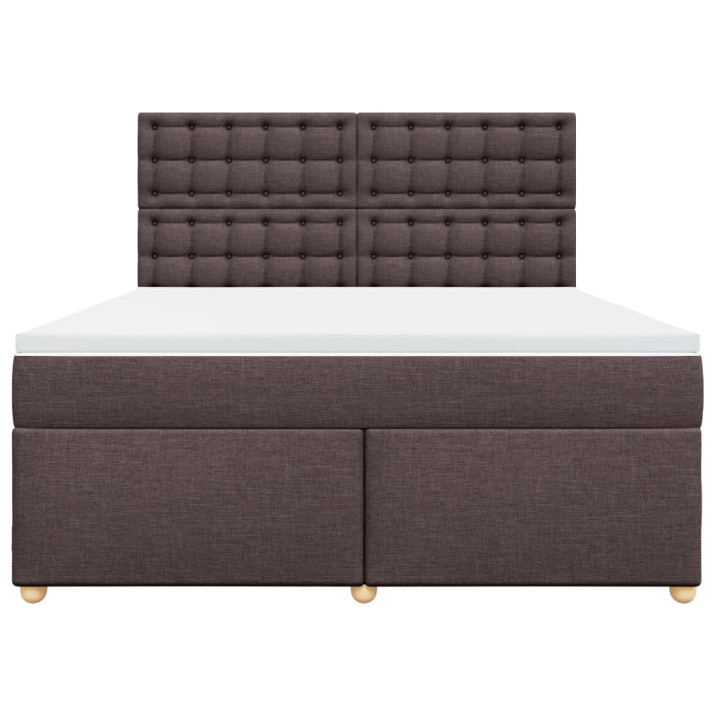Boxspring met matras stof donkerbruin 180x200 cm