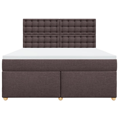 Boxspring met matras stof donkerbruin 180x200 cm