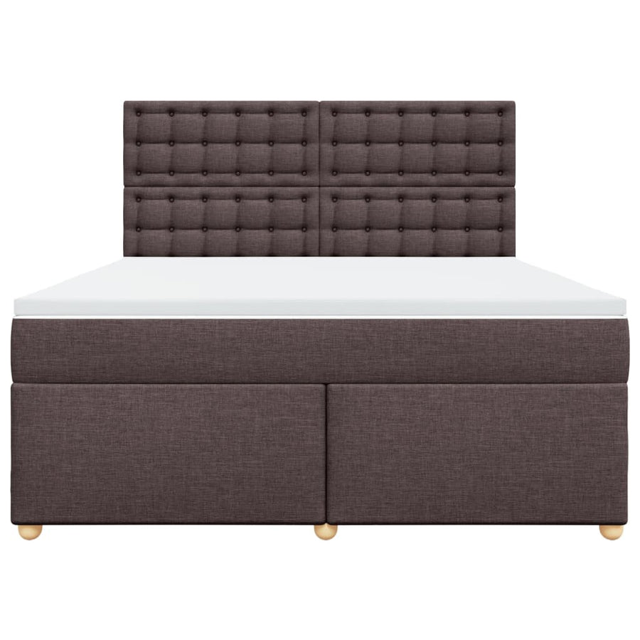 Boxspring met matras stof donkerbruin 180x200 cm