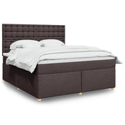 Boxspring 180x200 cm donkerbruin stof