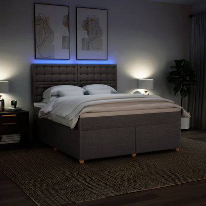 Boxspring met matras stof taupe 180x200 cm