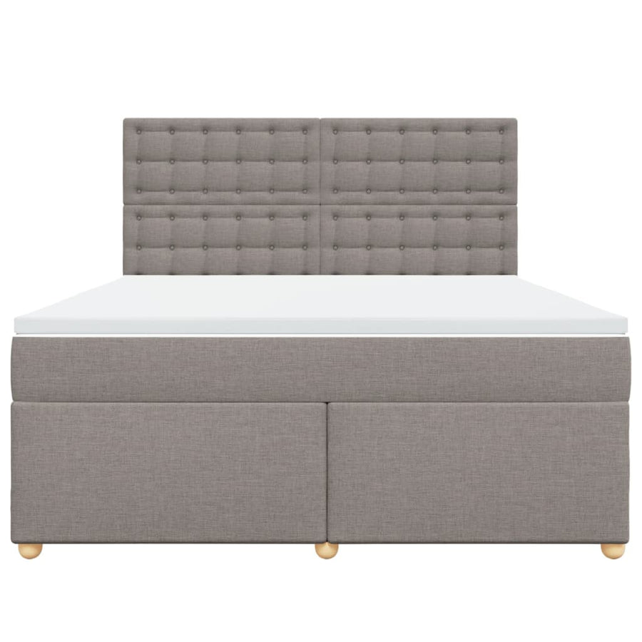Boxspring met matras stof taupe 180x200 cm