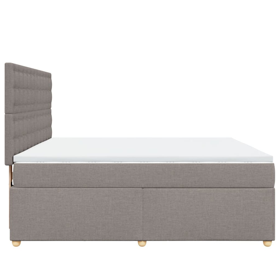 Boxspring met matras stof taupe 180x200 cm