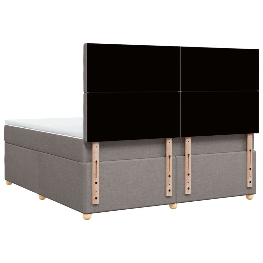 Boxspring met matras stof taupe 180x200 cm
