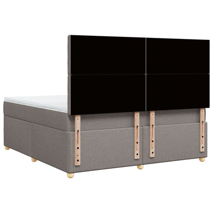 Boxspring met matras stof taupe 180x200 cm