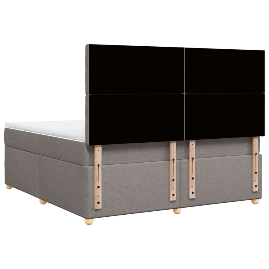 Boxspring met matras stof taupe 180x200 cm
