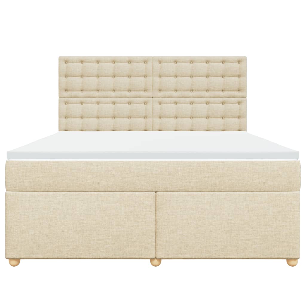 Boxspring met matras stof crèmekleurig 180x200 cm