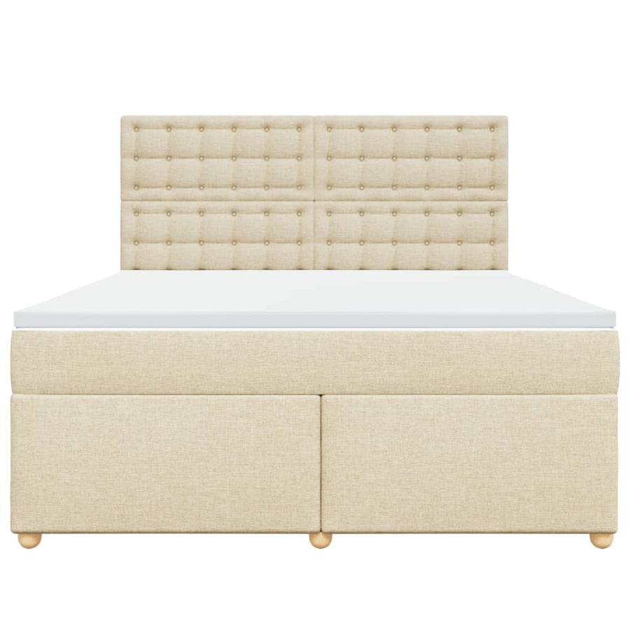 Boxspring met matras stof crèmekleurig 180x200 cm