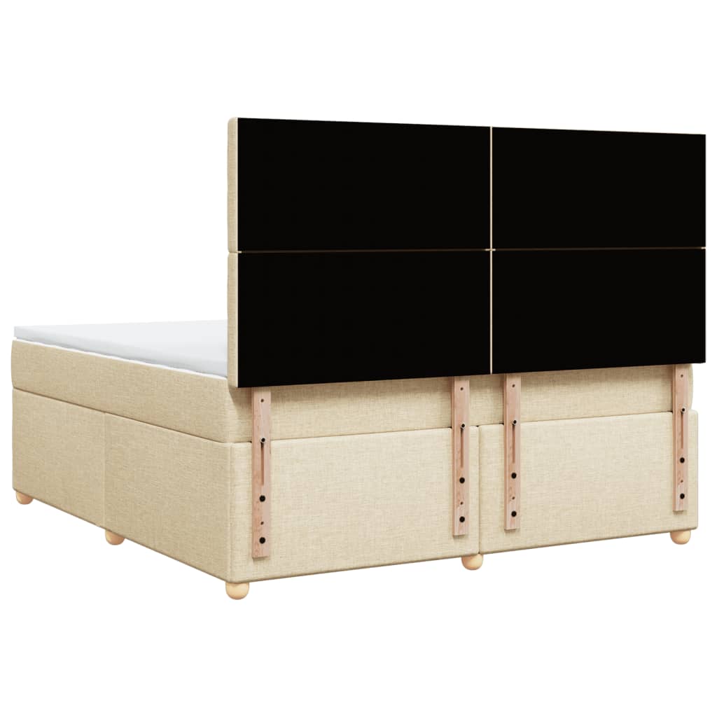 Boxspring met matras stof crèmekleurig 180x200 cm