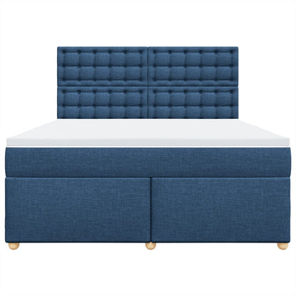 Boxspring met matras stof blauw 180x200 cm