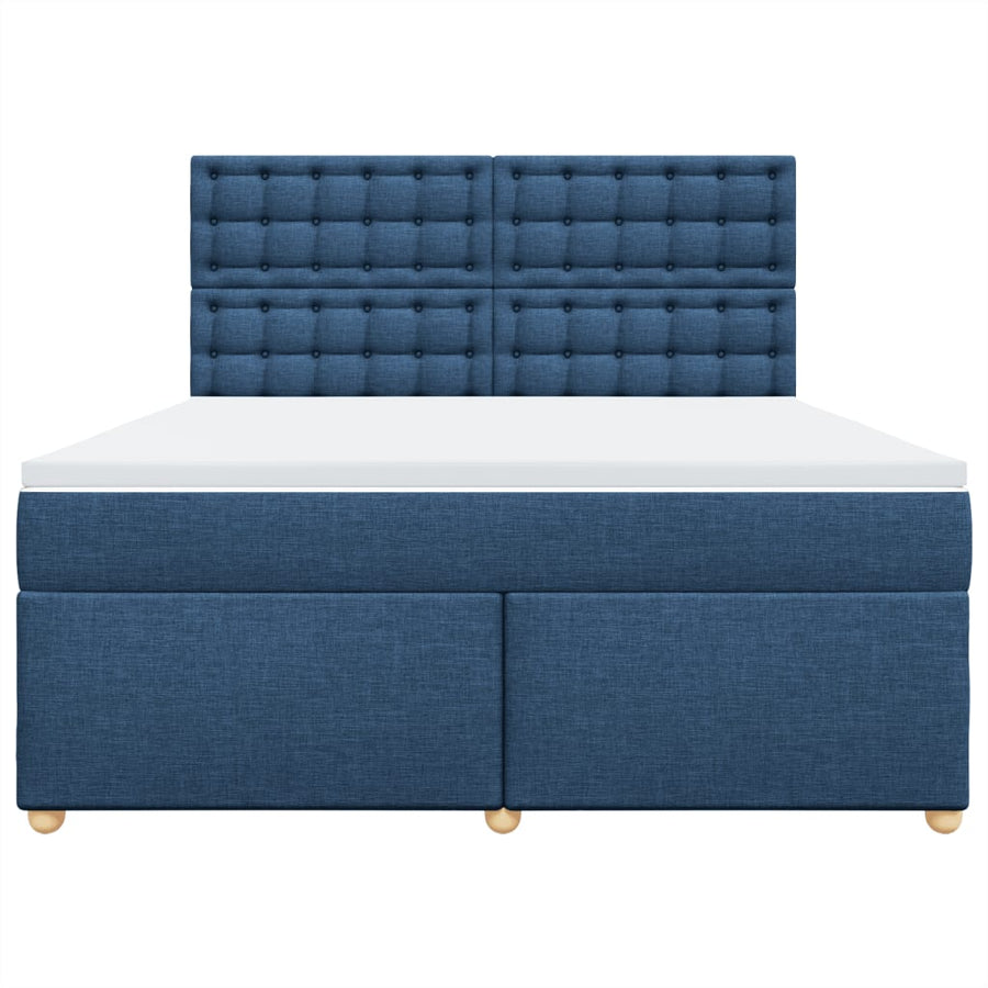 Boxspring met matras stof blauw 180x200 cm