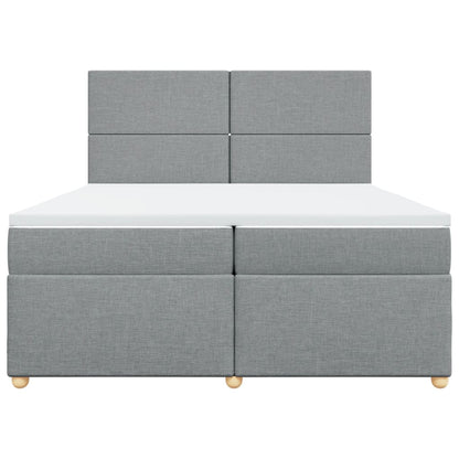 Boxspring met matras stof lichtgrijs 200x200 cm