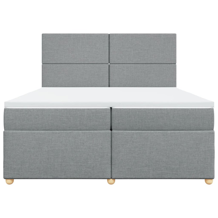 Boxspring met matras stof lichtgrijs 200x200 cm