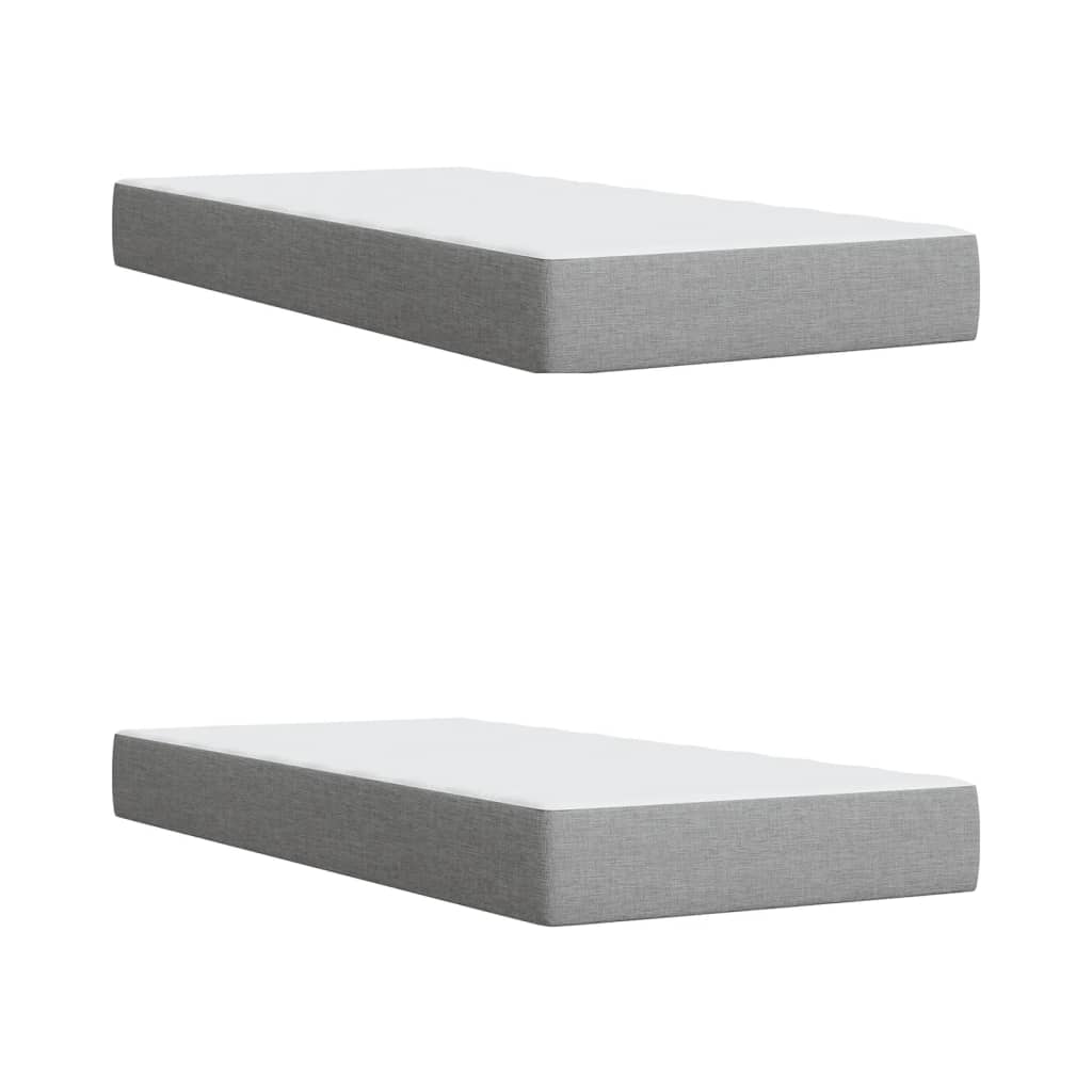 Boxspring met matras stof lichtgrijs 200x200 cm