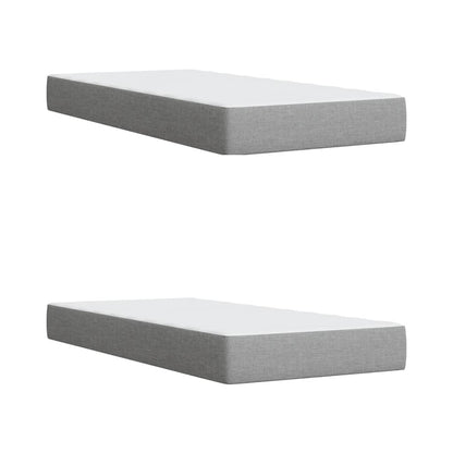 Boxspring met matras stof lichtgrijs 200x200 cm