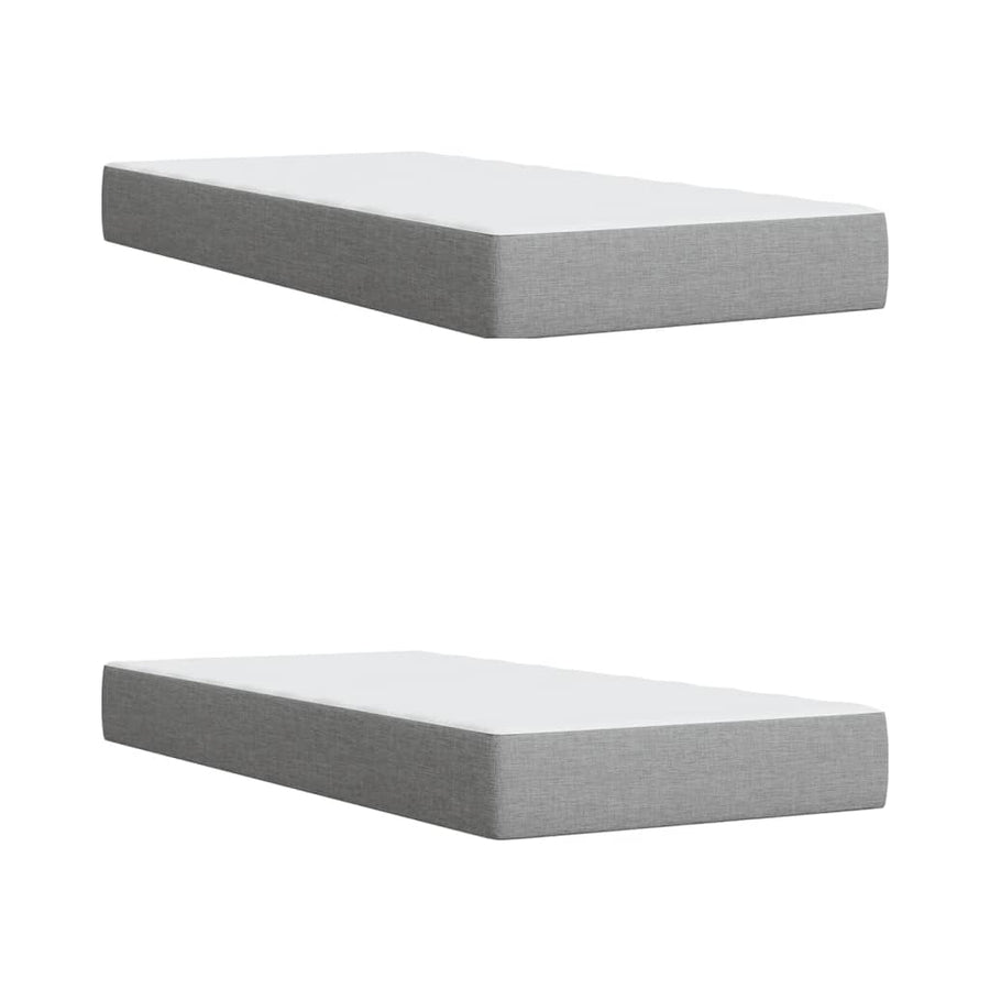 Boxspring met matras stof lichtgrijs 200x200 cm